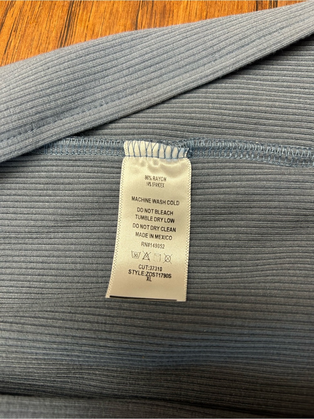 Fashion Nova Abbey snatched Slate Blue Ribbed maxi Skirt - Picture 7 of 8